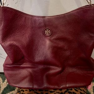 Tory Burch Red Leather Hobo Bag